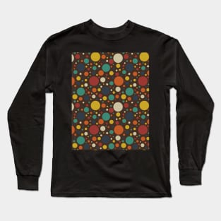 Retro Bold Colorful Circles Pattern Long Sleeve T-Shirt